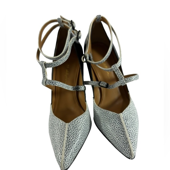 Women genuine PHILLIP LIM chunky heels shoes 35.5 5 black white two tone - Picture 9 of 13